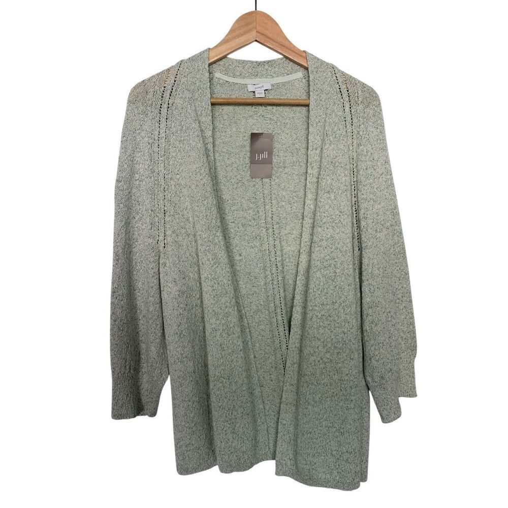 J. Jill Pure Jill Spray-Dyed Cardi in Pistachio Multi Size L
